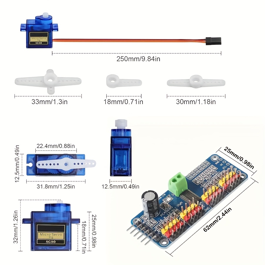 5pcs SG90 9G Servo Motors + 16 - Robot Arm Motor recension och pris